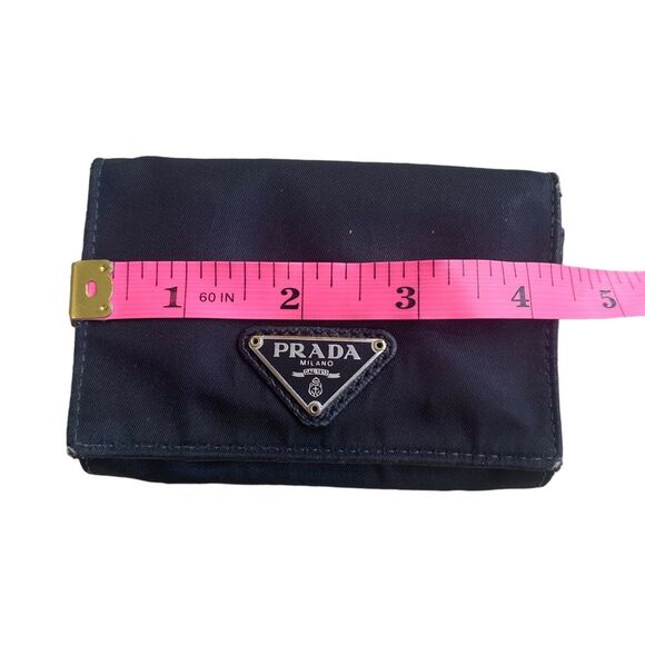 Prada Women’s Nylon Tessuto Mini Wallet Black Iconic Y2K Multi-compartment - Picture 9 of 11